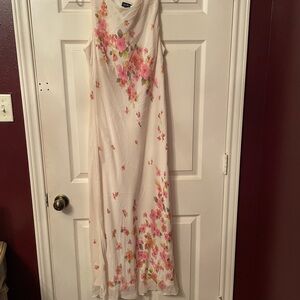 Floral Print Cream MaxiDress